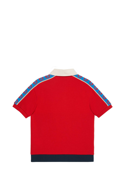 Shop Gucci Gg Stretch Cotton Polo Shirt In Multicolor