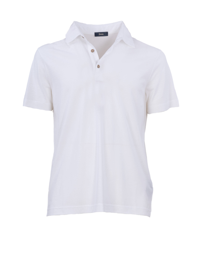 Shop Herno Cotton Polo Shirt In Bianco
