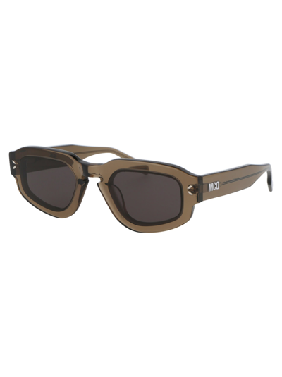 Shop Mcq By Alexander Mcqueen Mq0342s Sunglasses In 003 Brown Brown Grey