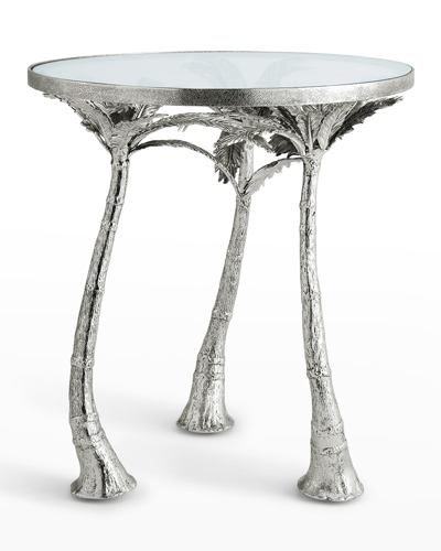 Shop Michael Aram Palm Accent Table, Nickel