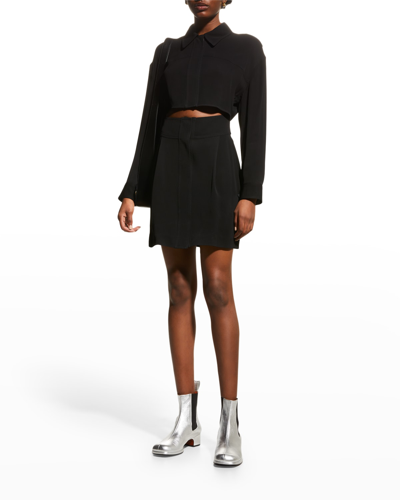 Shop Victoria Beckham Trompe L'oeil Cutout Mini Shirtdress In Black