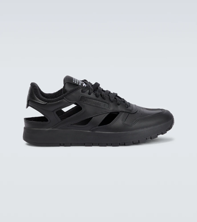 Shop Maison Margiela X Reebok Cutout Leather Sneakers In Black