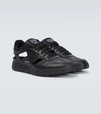 Shop Maison Margiela X Reebok Cutout Leather Sneakers In Black
