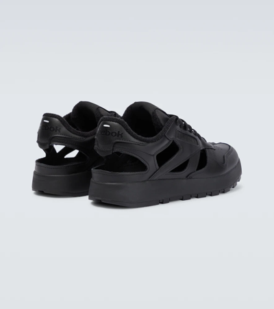 Shop Maison Margiela X Reebok Cutout Leather Sneakers In Black