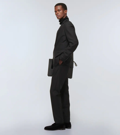 Christian Louboutin No Penny Suede Loafers In Black