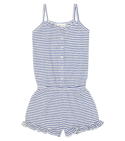 Morley Pomme Striped Playsuit In Bleu/white