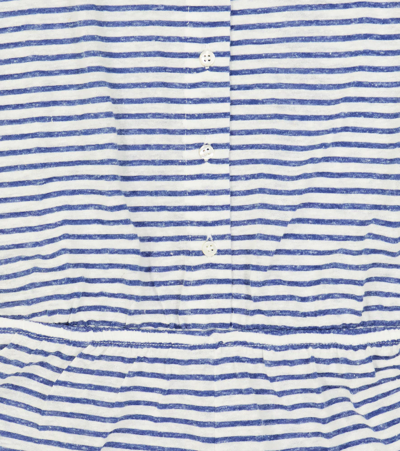 Morley Pomme Striped Playsuit In Bleu/white