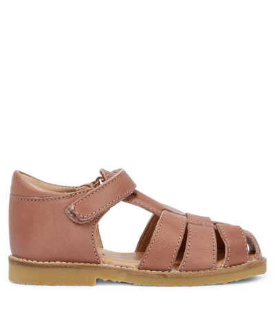 Shop Petit Nord Classic Leather Sandals In Old Rose