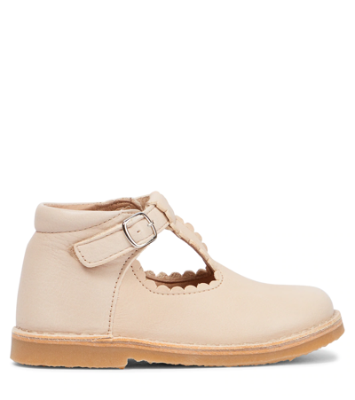 Shop Petit Nord T-bar Leather Booties In Cream