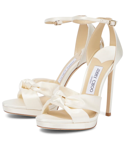 Jimmy Choo Bridal Rosie 120 Leather Sandals In Ivory
