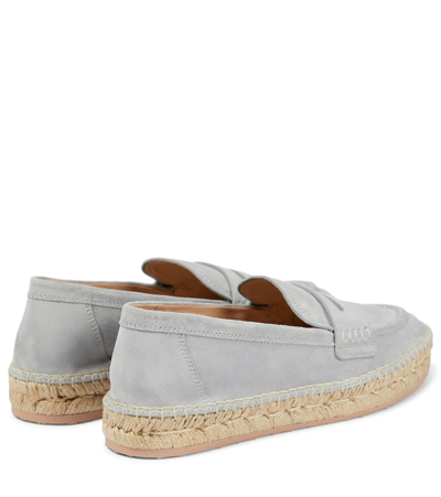 Shop Gianvito Rossi Lido Suede Espadrille Loafers In Mist