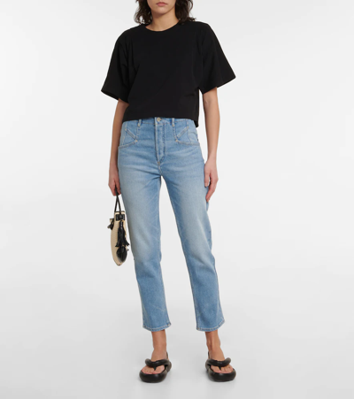Shop Isabel Marant Niliane High-rise Slim Jeans In Blue