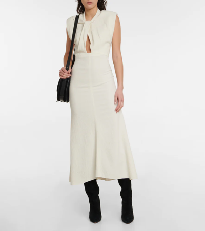 Isabel Marant Rabea Cutout Crinkled-crepe Midi Dress In White