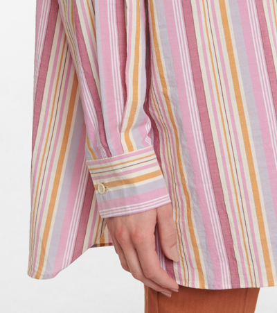 Shop Isabel Marant Taylor Striped Cotton Shirt In Pink