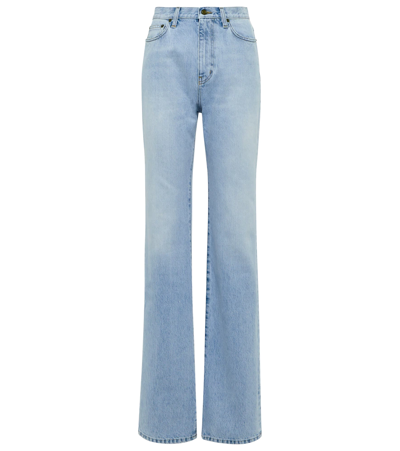 Shop Saint Laurent High-rise Straight Jeans In Clear Sky Blue