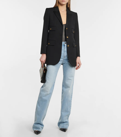 Shop Saint Laurent High-rise Straight Jeans In Clear Sky Blue