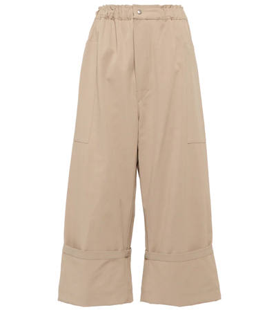Shop Moncler Genius 2 Moncler 1952 Wide-leg Gabardine Pants In Beige