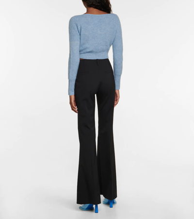 Shop Jacquemus Le Cardigan Alzou Cropped Cardigan In Light Blue