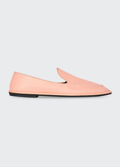 Shop The Row Canal Leather Slip-on Loafers In Flamingo