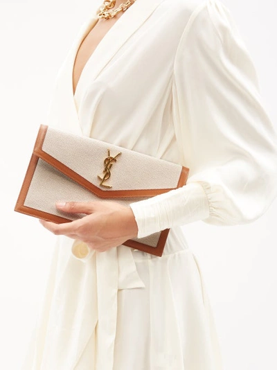 Saint Laurent Uptown Canvas Clutch