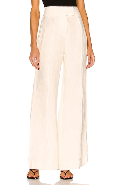 Shop St Agni Linen Lola Pant In Ivory