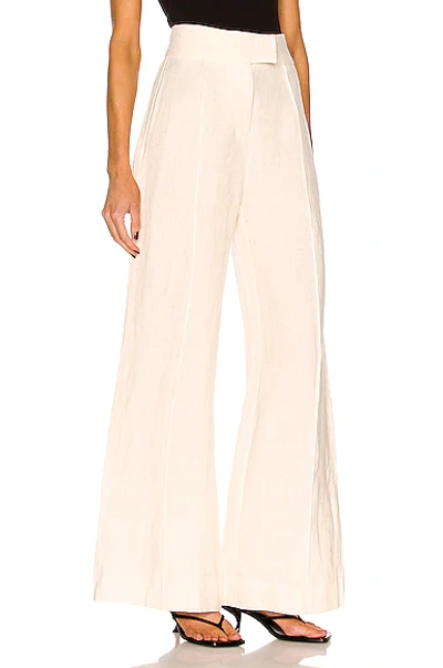 Shop St Agni Linen Lola Pant In Ivory