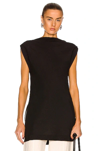 Shop St Agni Canoe Tunic Top In Black