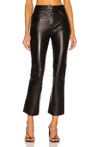 Shop Stand Studio Avery Leather Crop Pant In Black