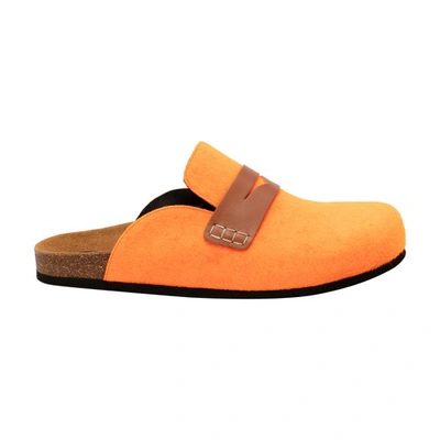 Shop Jw Anderson Men's Felt Loafer In Neon Orange