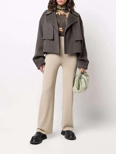 Nanushka Straight-leg Knitted Trousers In Neutrals