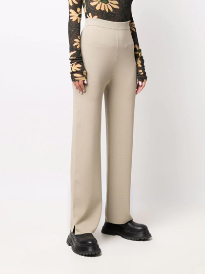 Nanushka Straight-leg Knitted Trousers In Neutrals