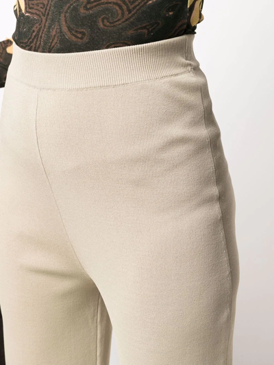 Shop Nanushka Straight-leg Knitted Trousers In Neutrals