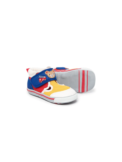Shop Miki House Embroidered-bear Sneakers In Multicolour