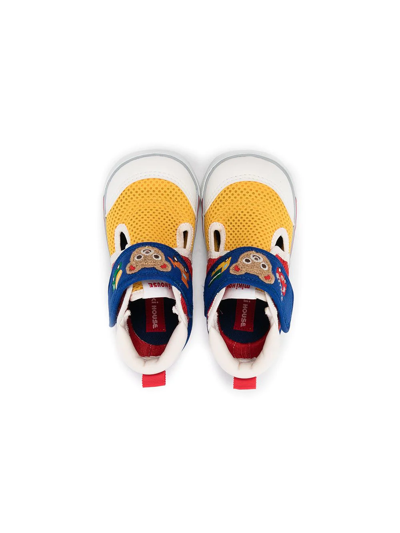 Shop Miki House Embroidered-bear Sneakers In Multicolour