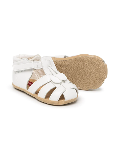 Shop Miki House Plaited Touch-strap Sandals In White