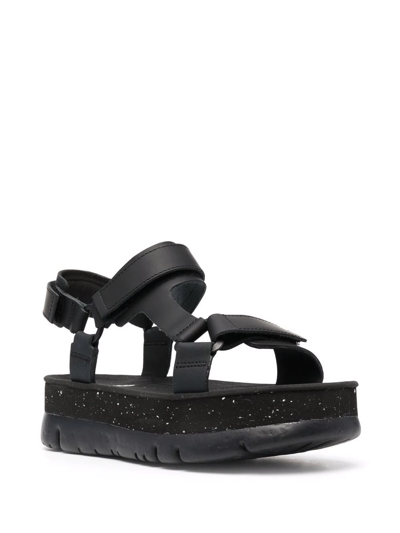 Camper Oruga Up Platform Sandals In Black