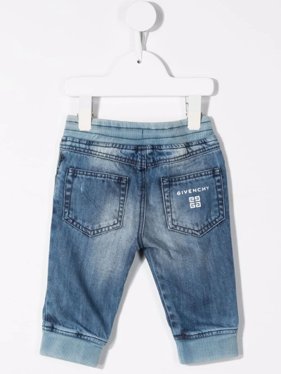 Shop Givenchy Drawstring Slim-fit Jeans In Blue