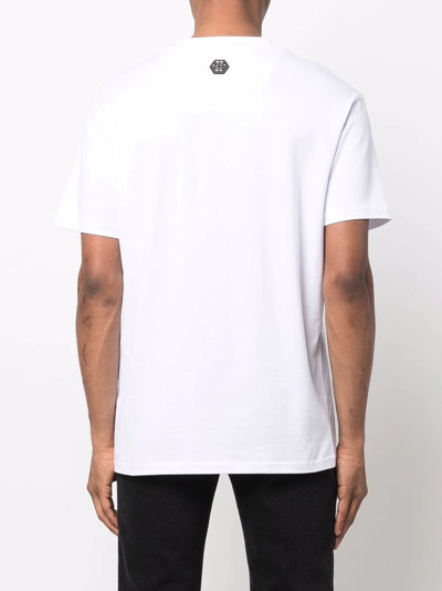 Philipp Plein Gothic Plein Logo-print Crew-neck T-shirt In White