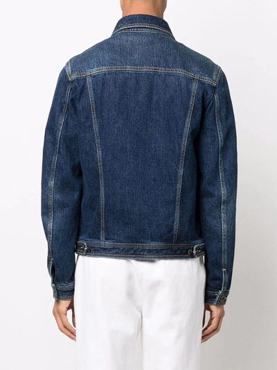 Shop Moorer Long-sleeve Denim Jacket In Blue