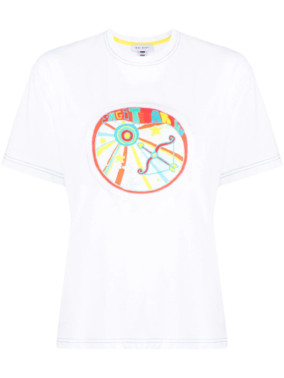 Shop Mira Mikati Sagittarius-patch Short-sleeve T-shirt In White
