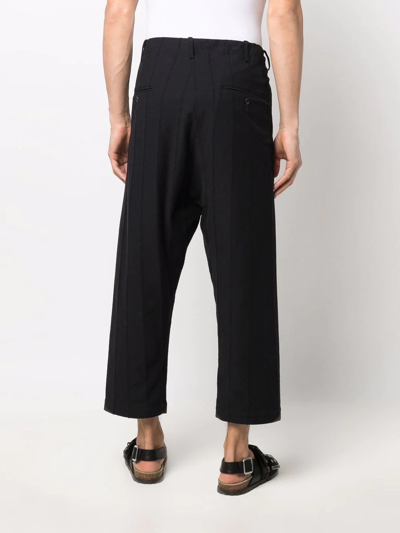 Shop Uma Wang Drop-crotch Cropped Trousers In Black