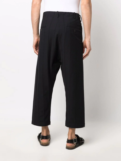 Uma Wang Drop-crotch Cropped Trousers In Black
