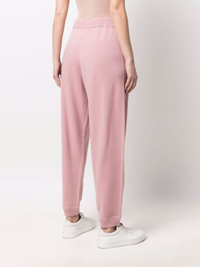 Shop Moncler Cashmere Knitted Track Pants In Pink