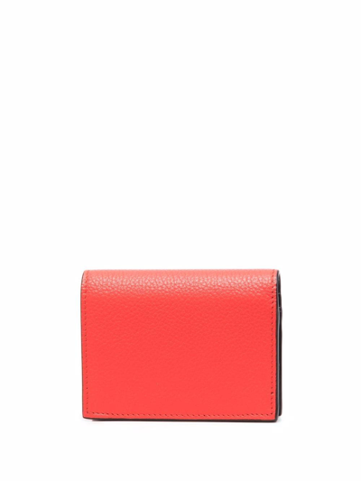 Shop Ferragamo Gancini Embossed-logo Wallet In Red