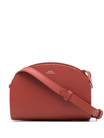 Shop Apc Demilune Mini Crossbody Bag In Brown