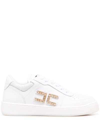 Elisabetta Franchi Logo-embellished Low-top Sneakers In White | ModeSens