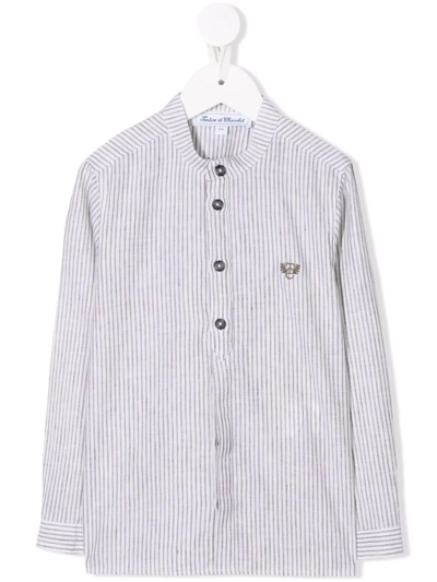 Shop Tartine Et Chocolat Vertical-stripe Long-sleeve Shirt In Neutrals