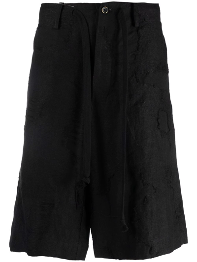 Shop Uma Wang Jacquard-pattern Bermuda Shorts In Black