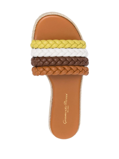 Shop Gianvito Rossi Braided-strap Sandals In Brown