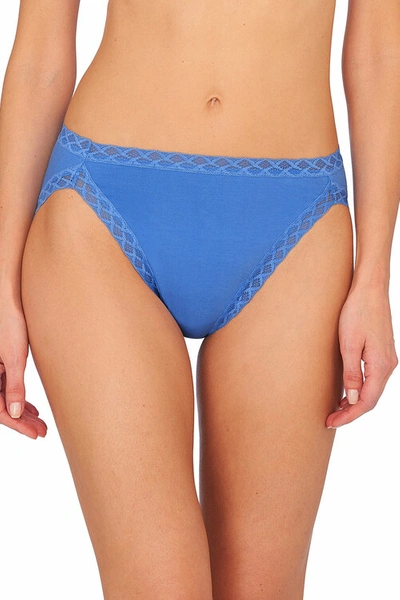 Shop Natori Bliss French Cut Brief Panty Underwear With Lace Trim In Pool Blue